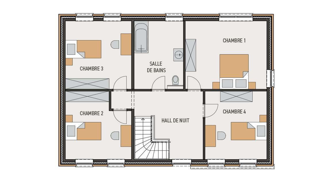 Maison d'inspiration Ecostyle 15 - Plan étage