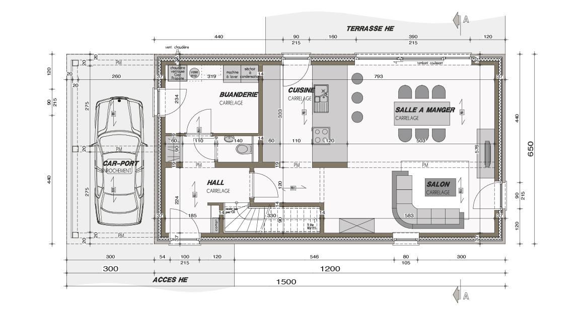 Maison d'inspiration Ecostyle 20 - Plan rez